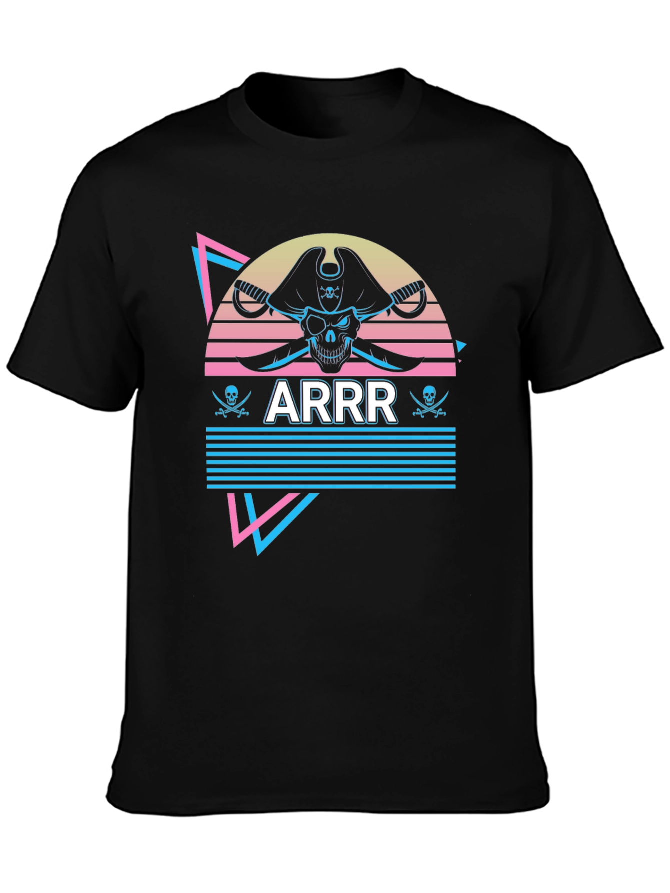 Retro Pirate T-Shirt - ARRR Skull Design