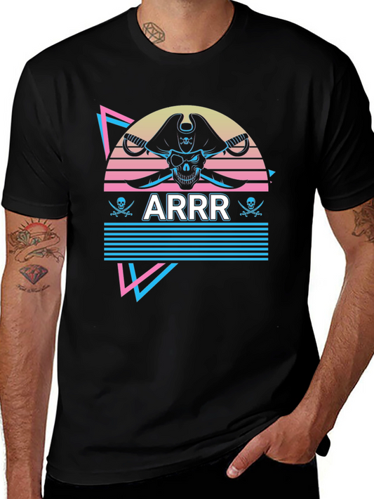 Retro Pirate T-Shirt - ARRR Skull Design