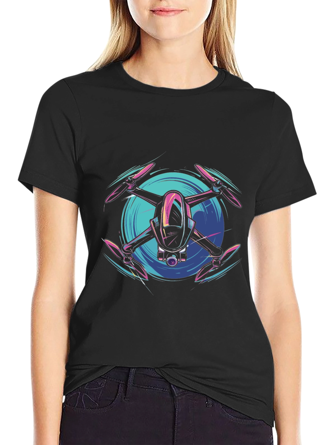 Drone Graphic Tee - Modern Tech Style