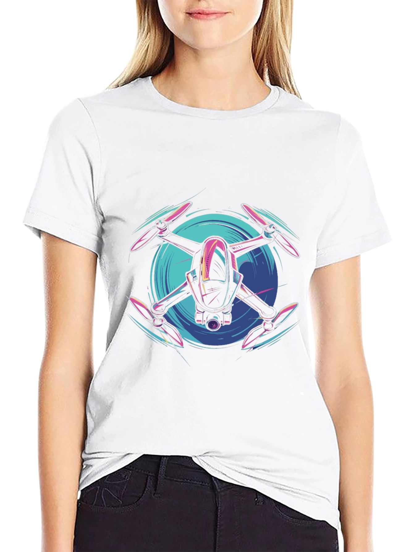 Drone Graphic Tee - Modern Tech Style