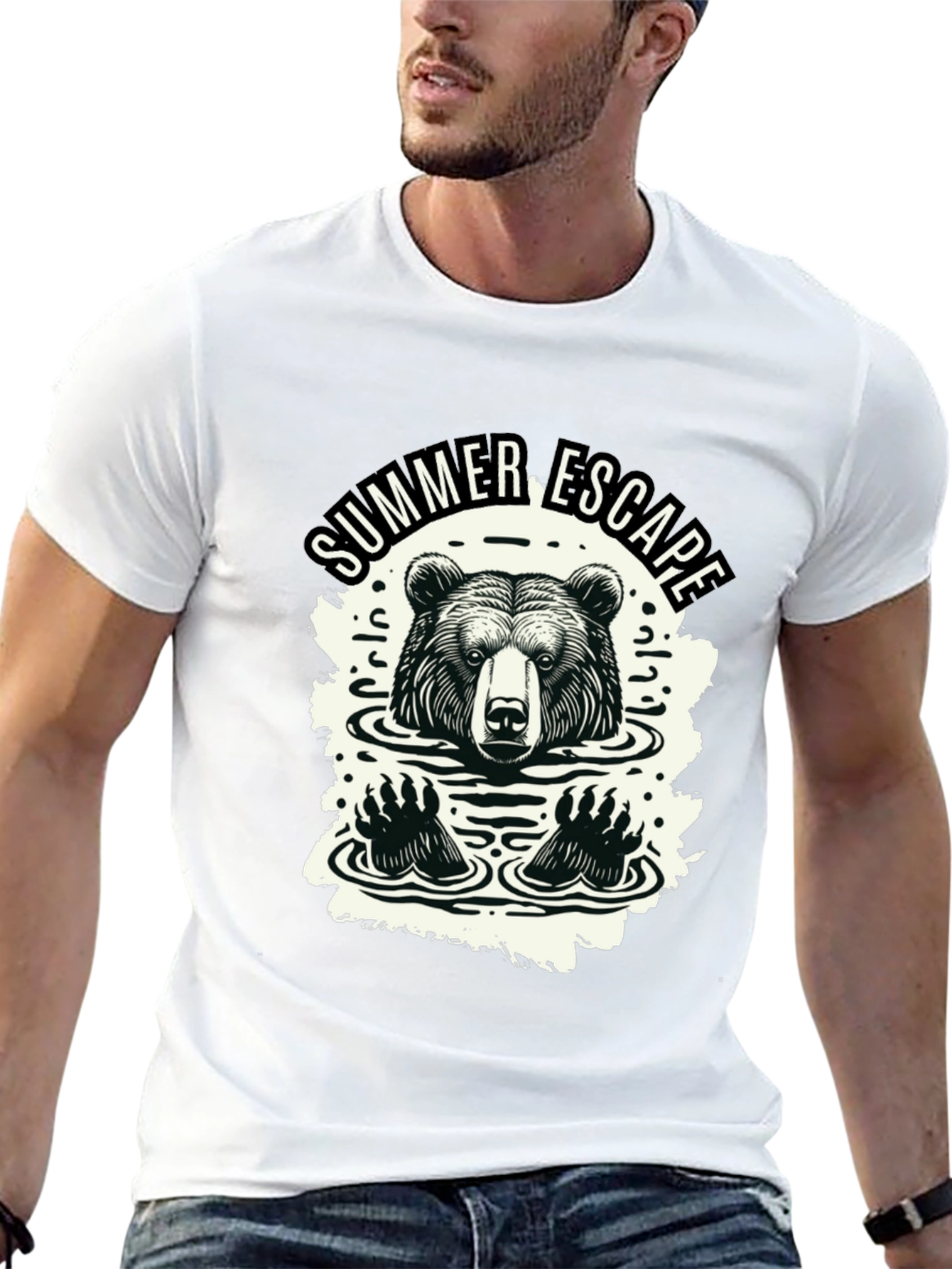 Summer Escape Bear Graphic Tee