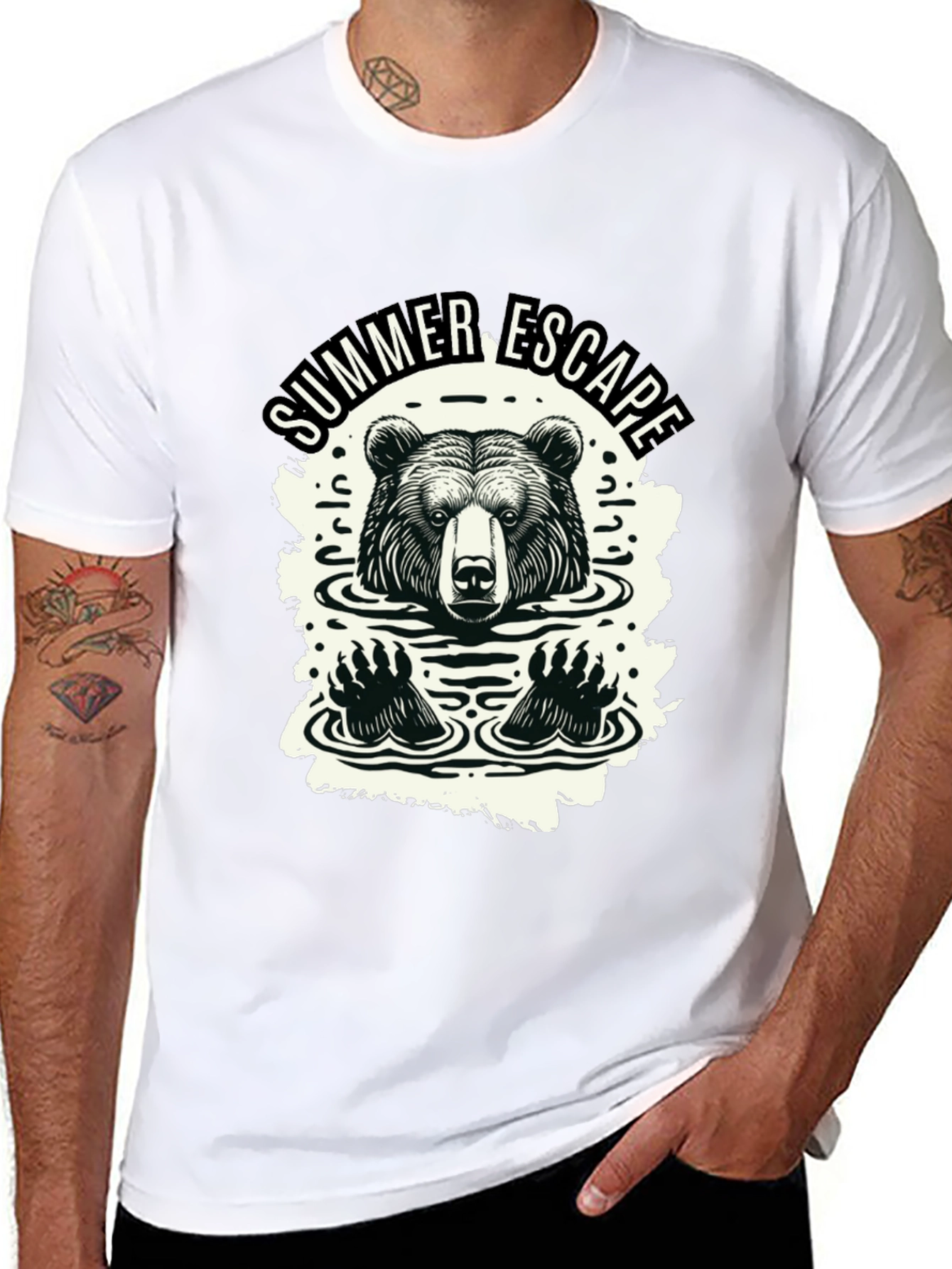 Summer Escape Bear Graphic Tee