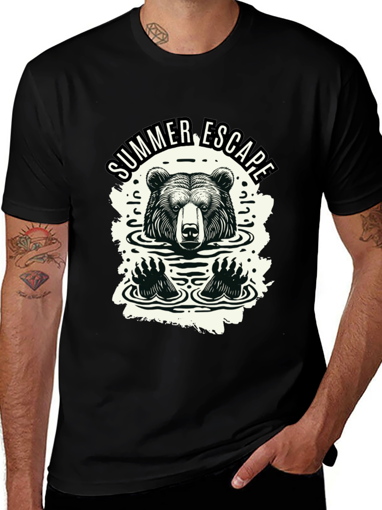 Summer Escape Bear Graphic Tee