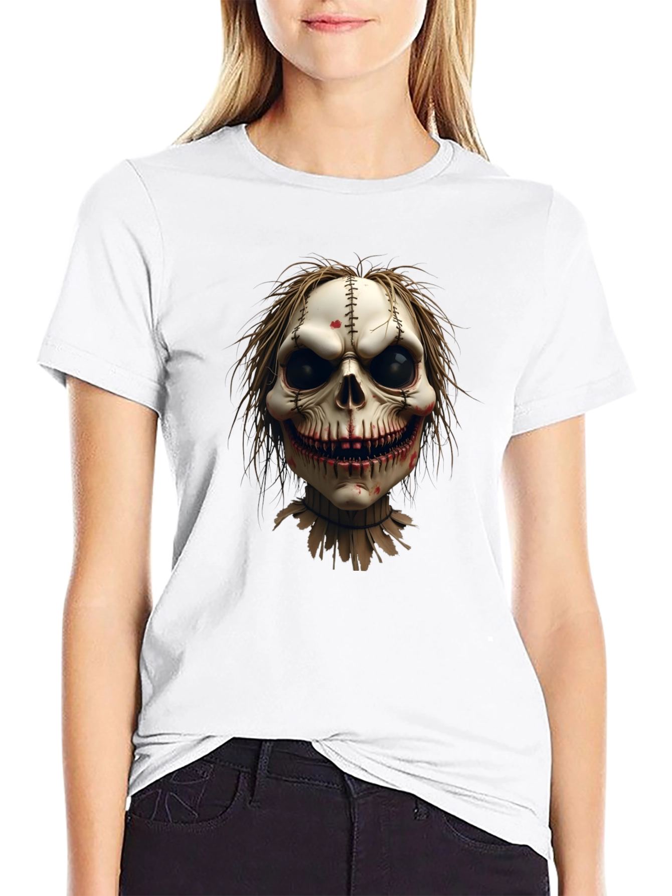 Scary Skull Graphic Tee - Mens Black T-Shirt