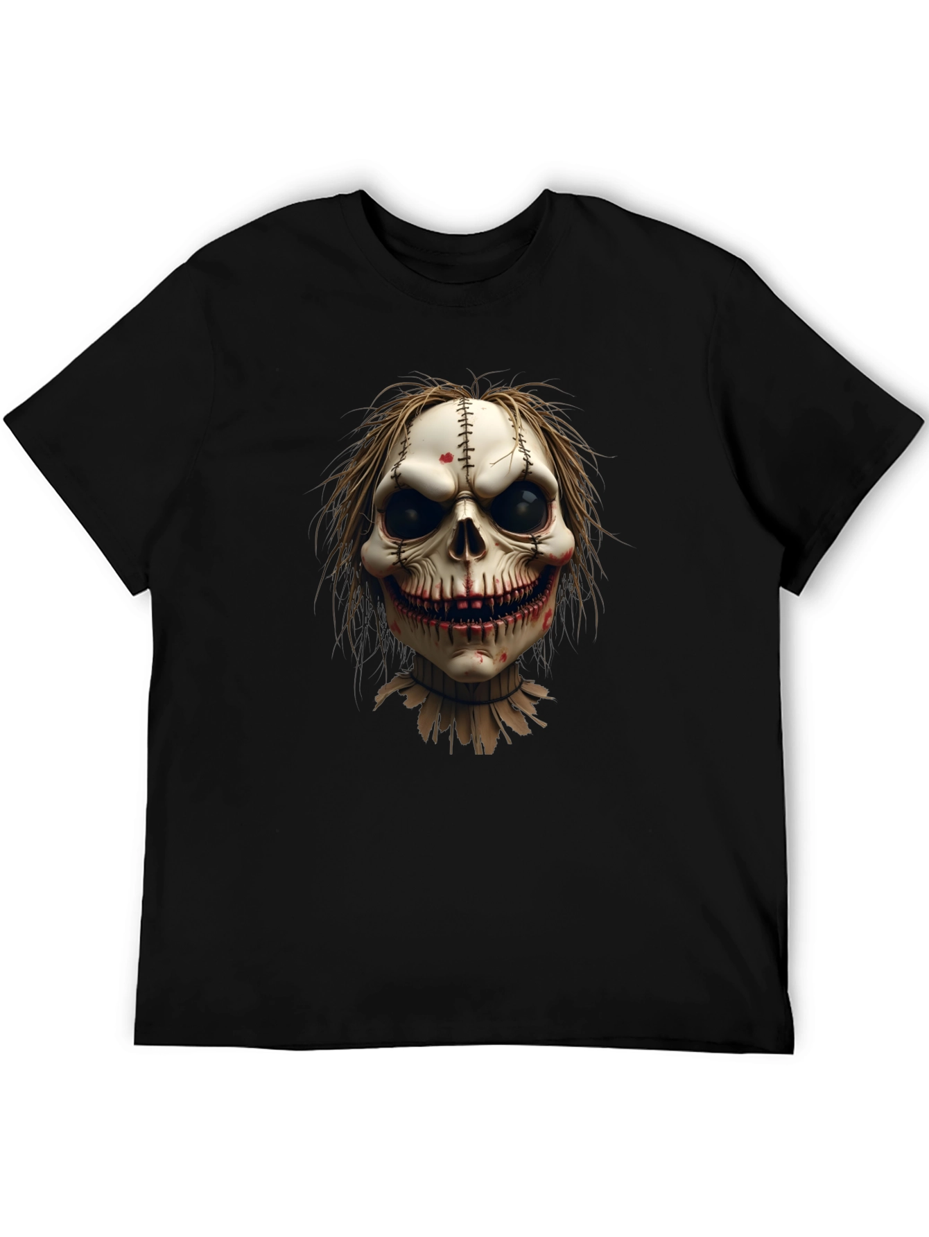 Scary Skull Graphic Tee - Mens Black T-Shirt