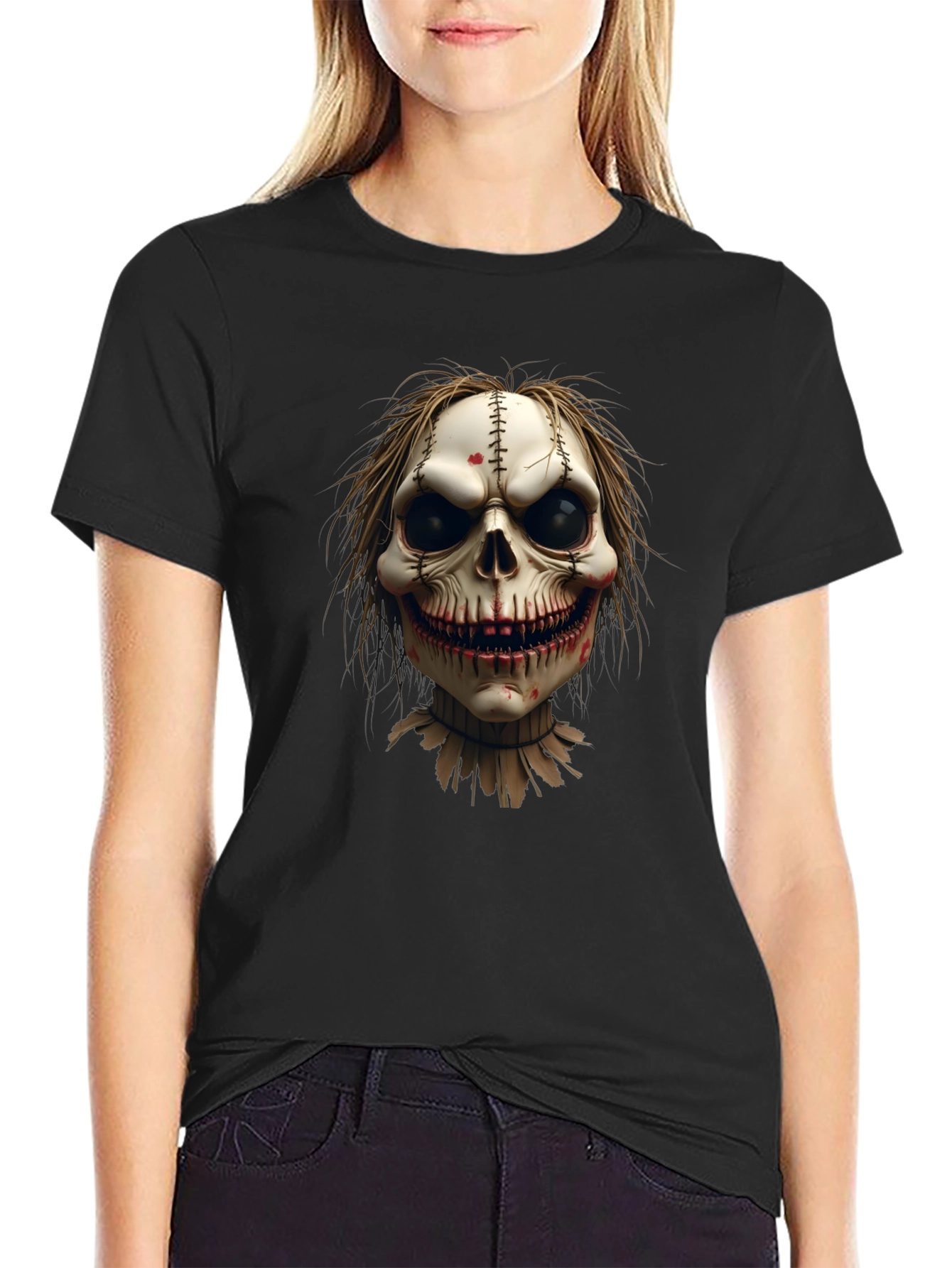 Scary Skull Graphic Tee - Mens Black T-Shirt