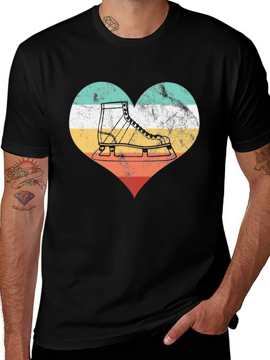 Vintage Ice Skate Heart T-Shirt