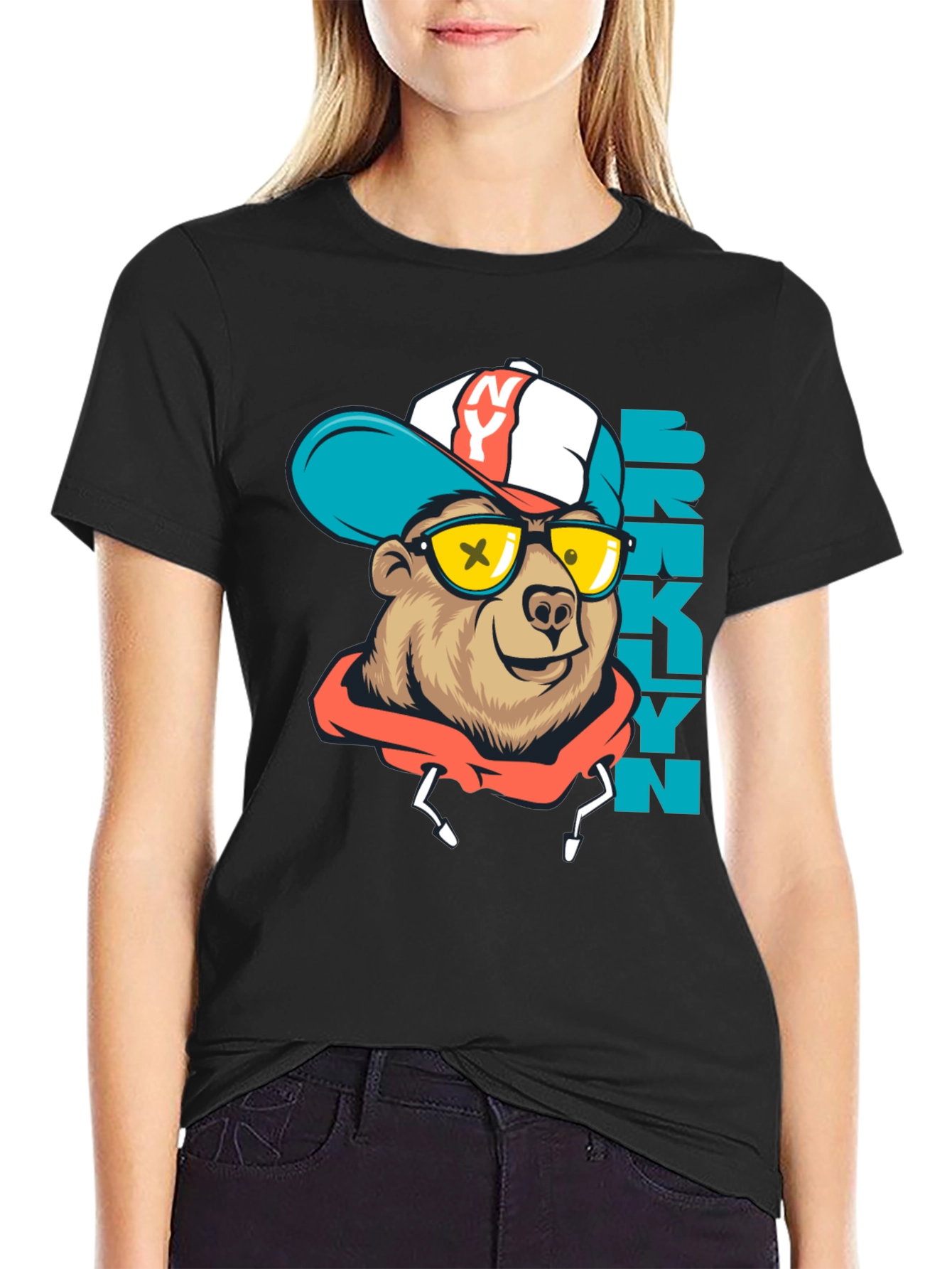 Brooklyn Bear Graphic Tee - Urban Style Shirt
