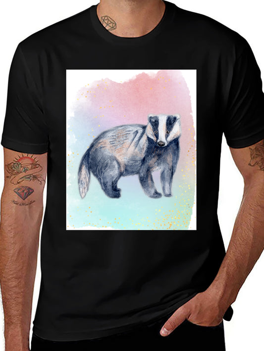 Badger Watercolor Graphic Tee - Black