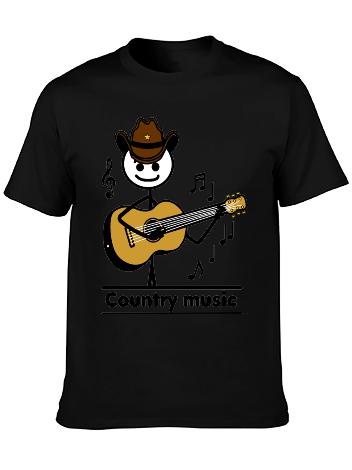 Country Music Stick Figure Guitarist T-Shirt