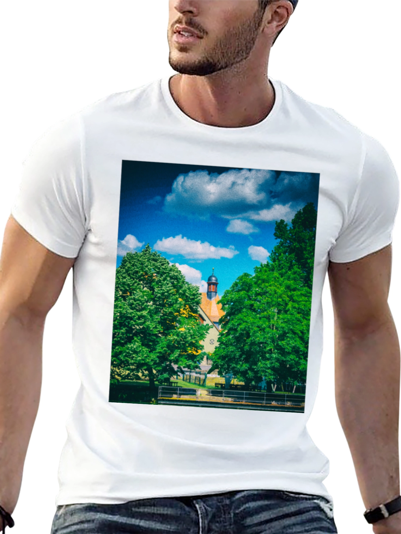 Scenic Landscape Black T-Shirt