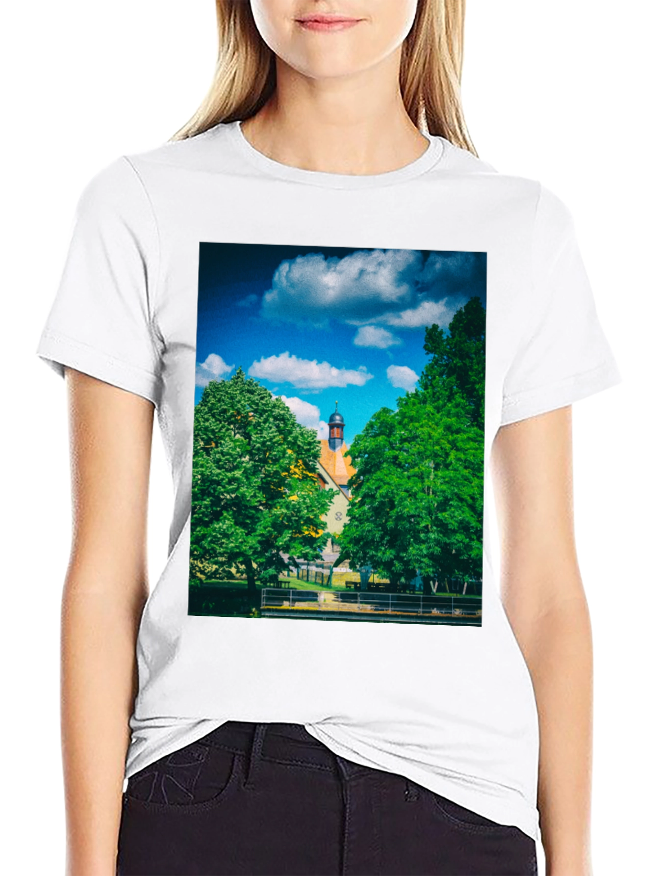 Scenic Landscape Black T-Shirt