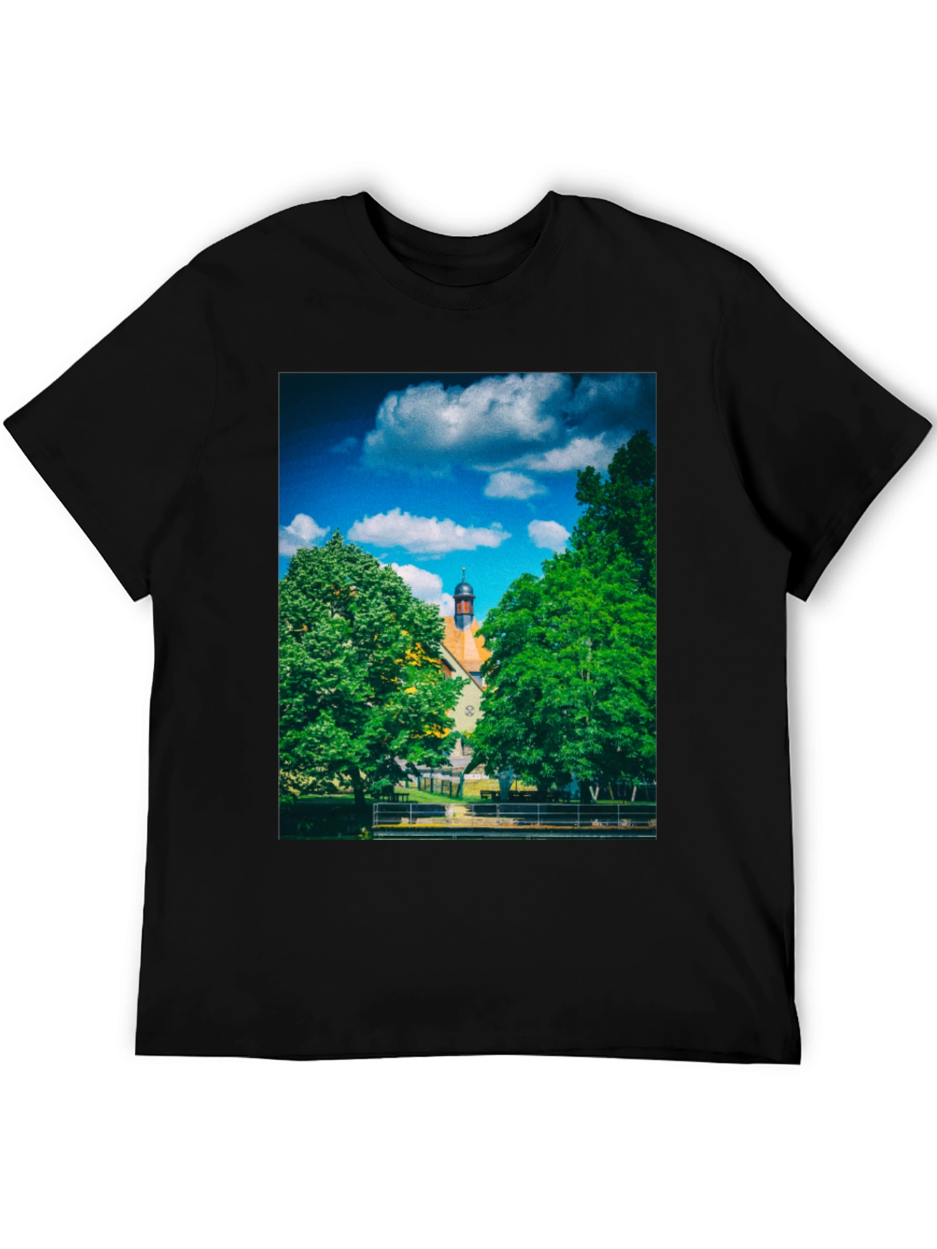 Scenic Landscape Black T-Shirt