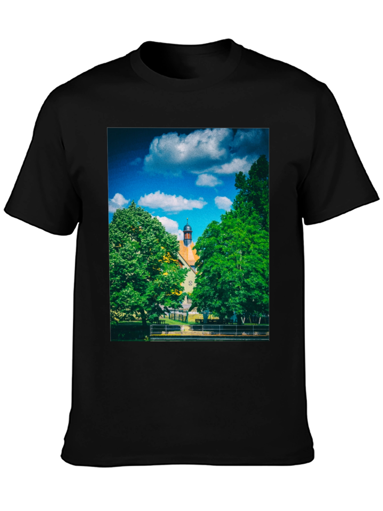 Scenic Landscape Black T-Shirt
