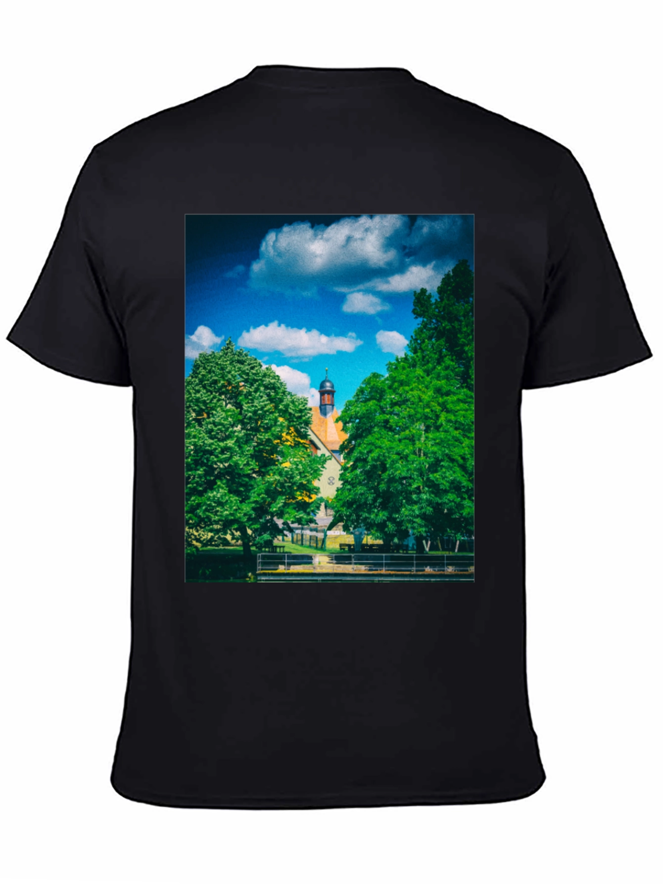 Scenic Landscape Black T-Shirt