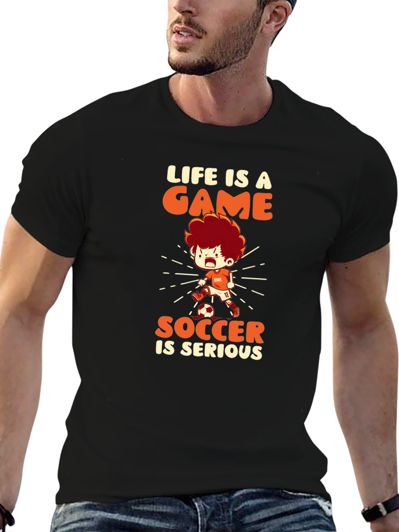 Life is a Game Soccer is Serious T-Shirt