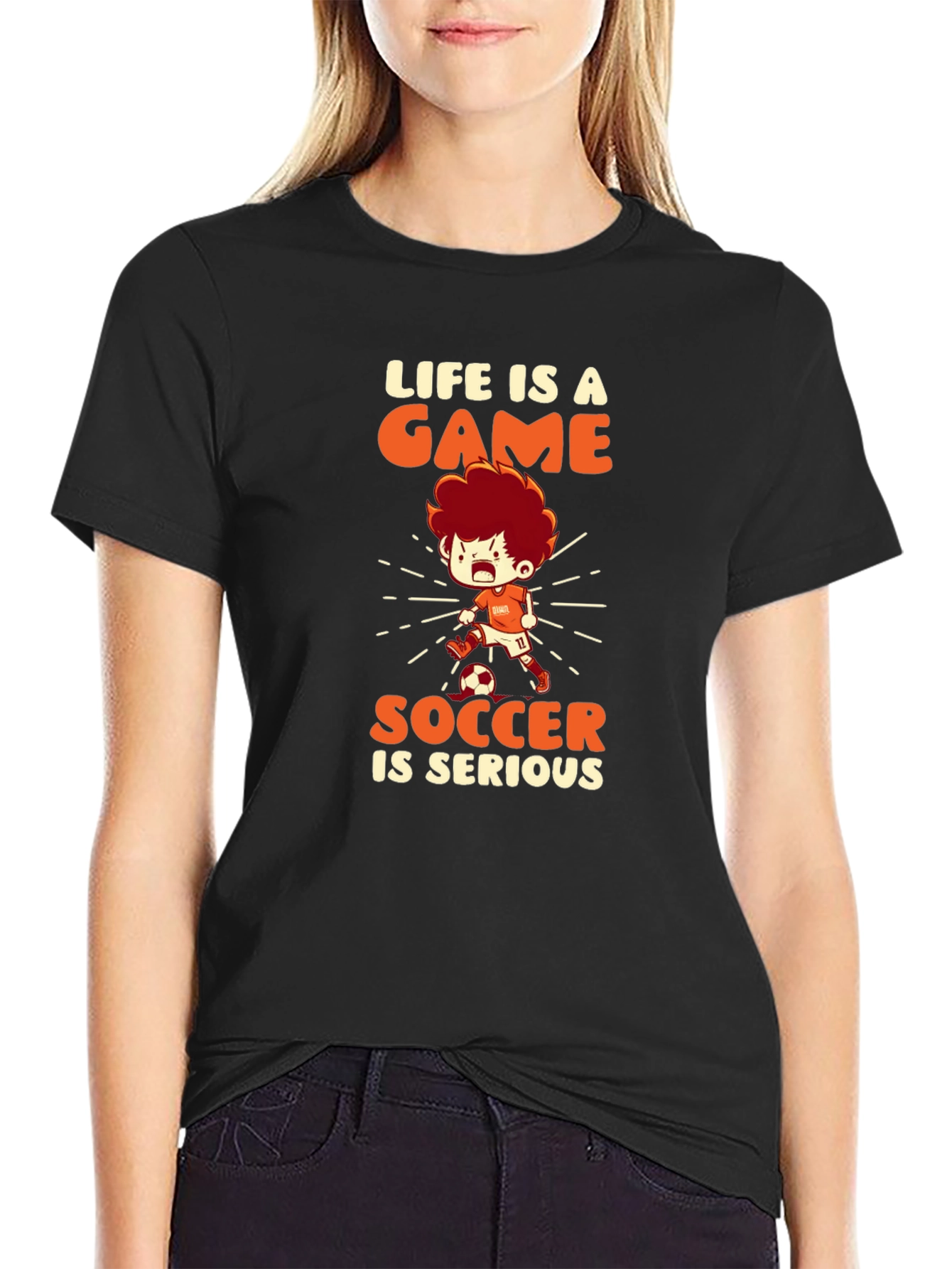 Life is a Game Soccer is Serious T-Shirt