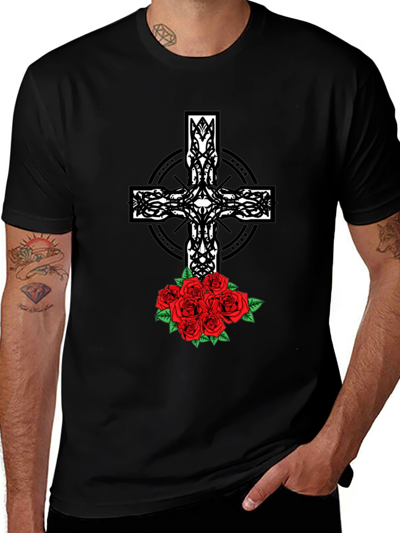 Cross & Roses Graphic Tee
