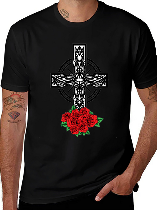 Cross & Roses Graphic Tee