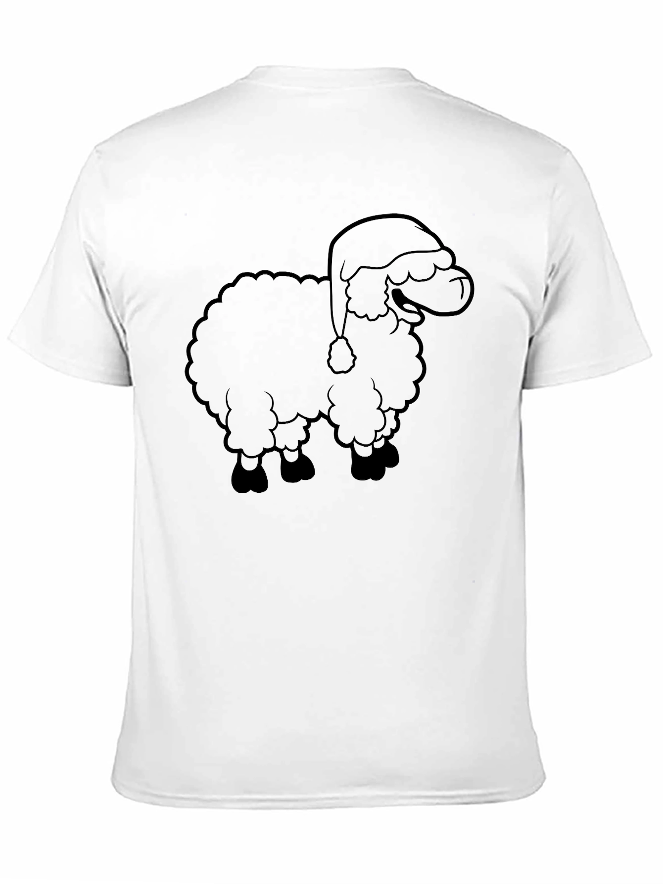 Festive Sheep T-Shirt - Black Holiday Tee