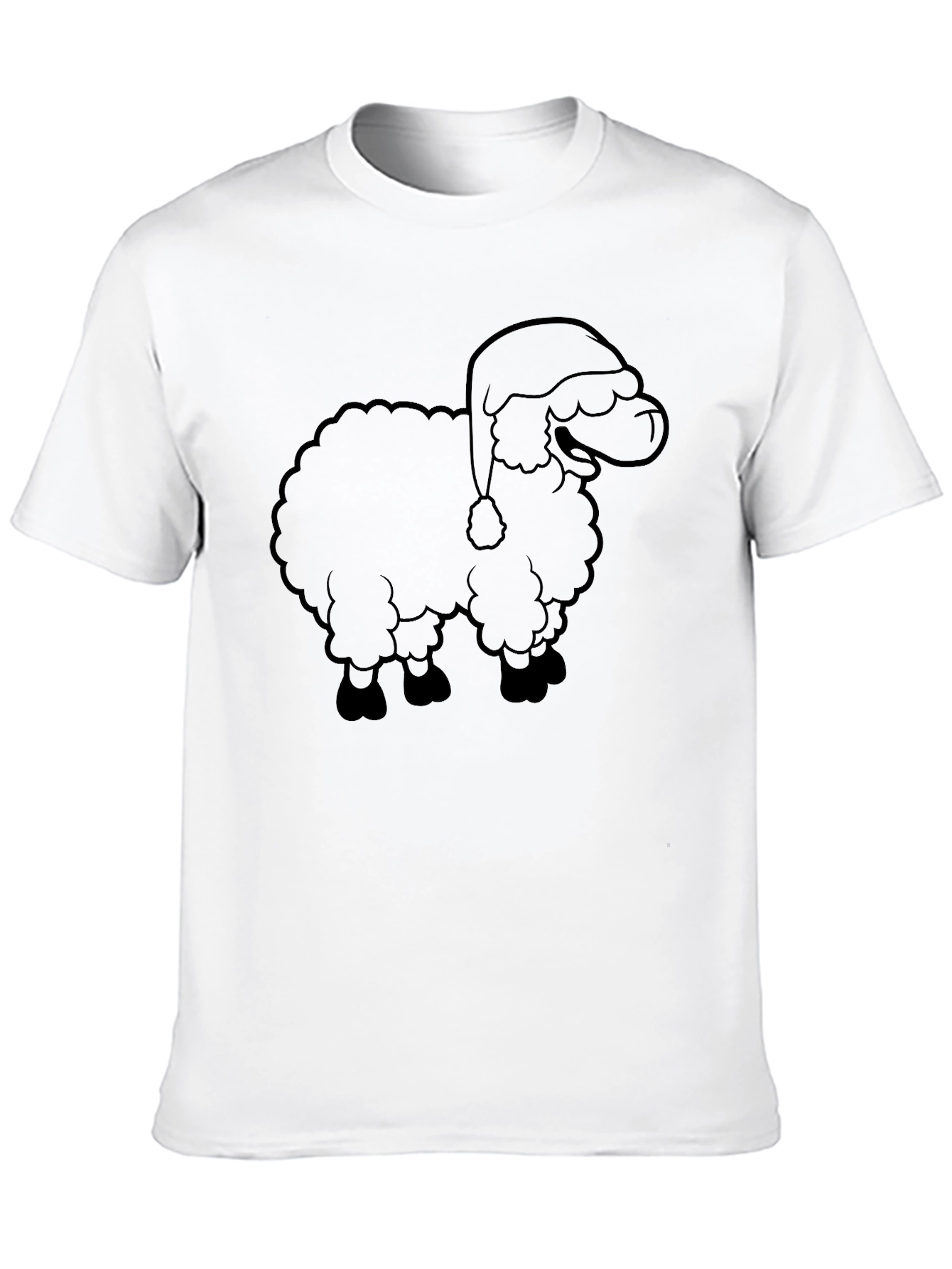 Festive Sheep T-Shirt - Black Holiday Tee