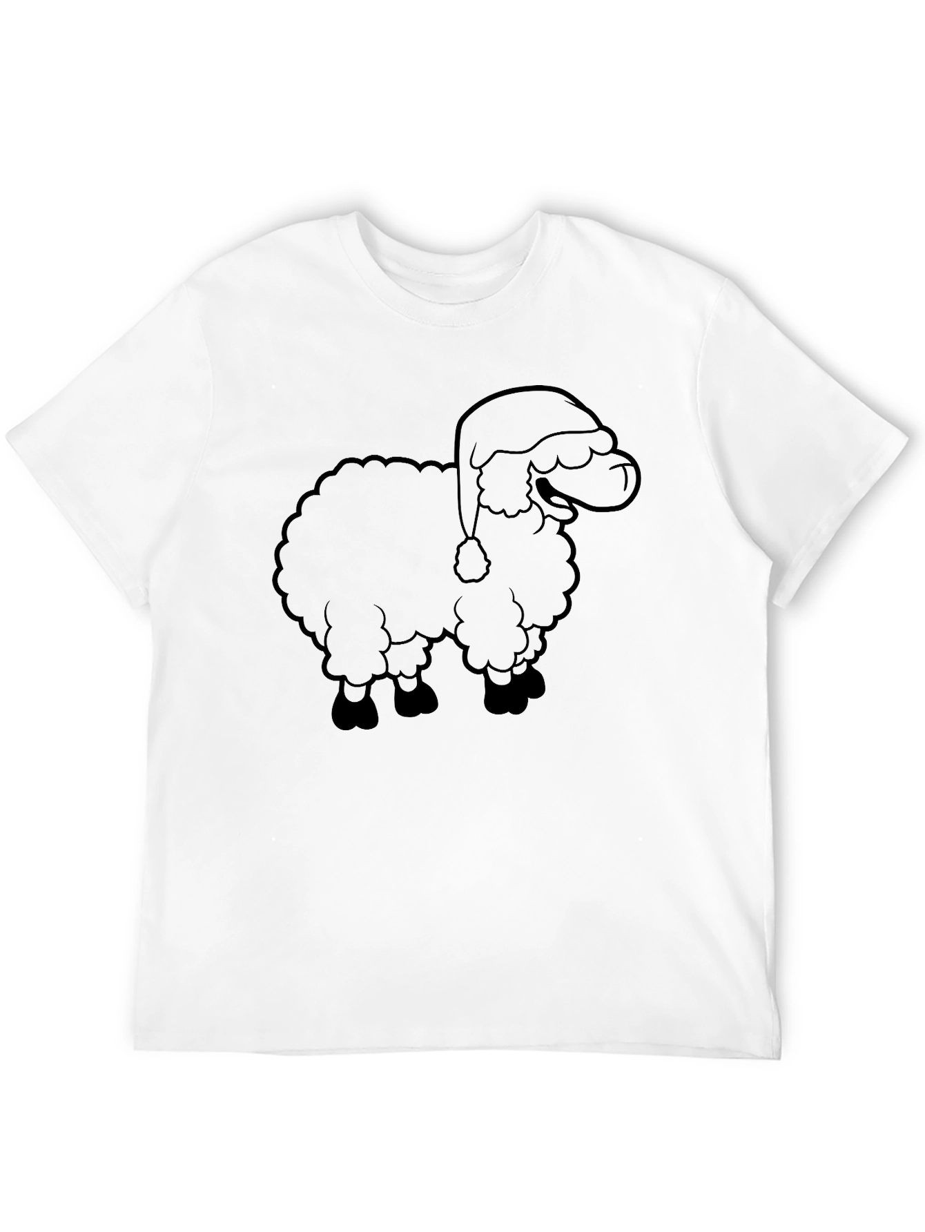 Festive Sheep T-Shirt - Black Holiday Tee
