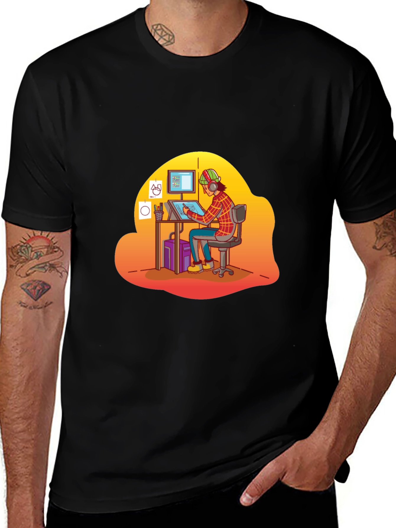 Cartoon Artist Graphic Tee