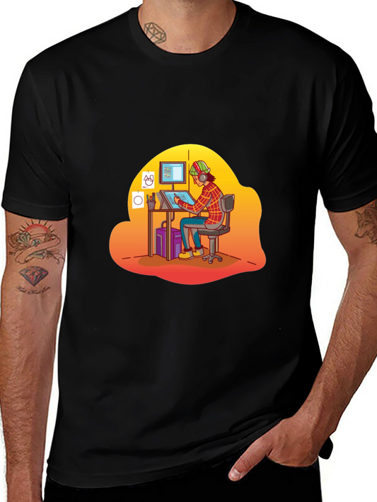 Cartoon Artist Graphic Tee