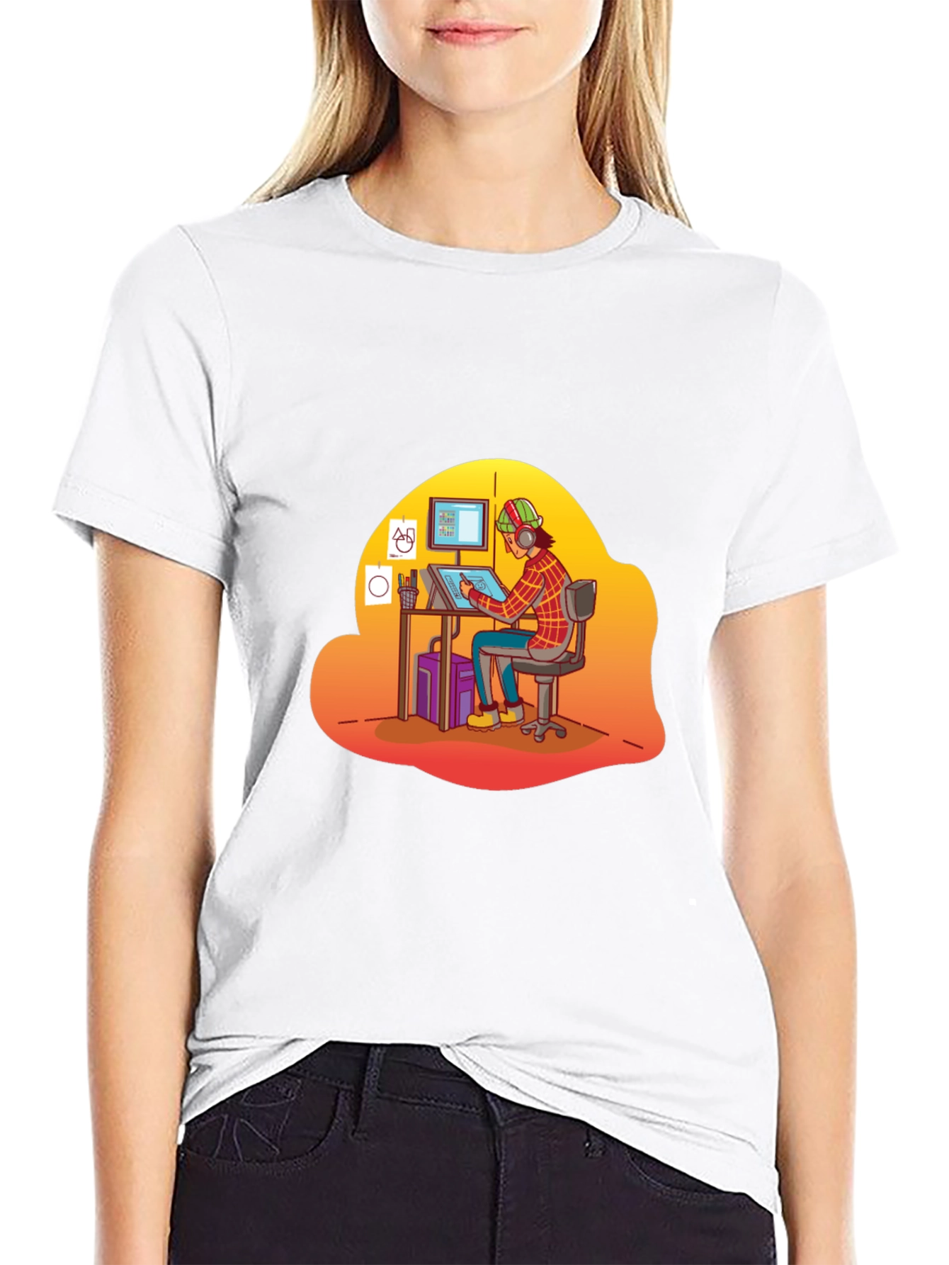 Cartoon Artist Graphic Tee