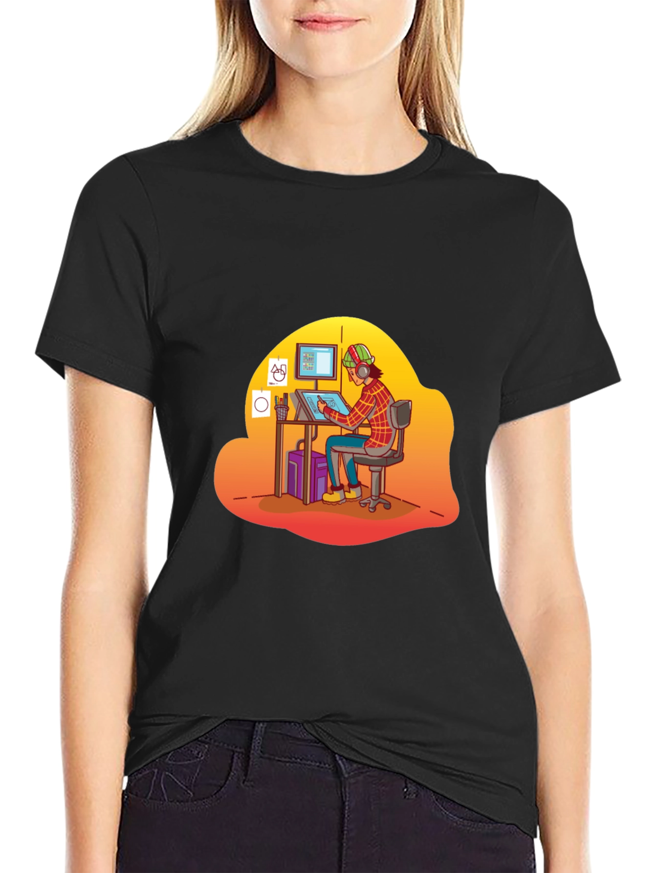 Cartoon Artist Graphic Tee