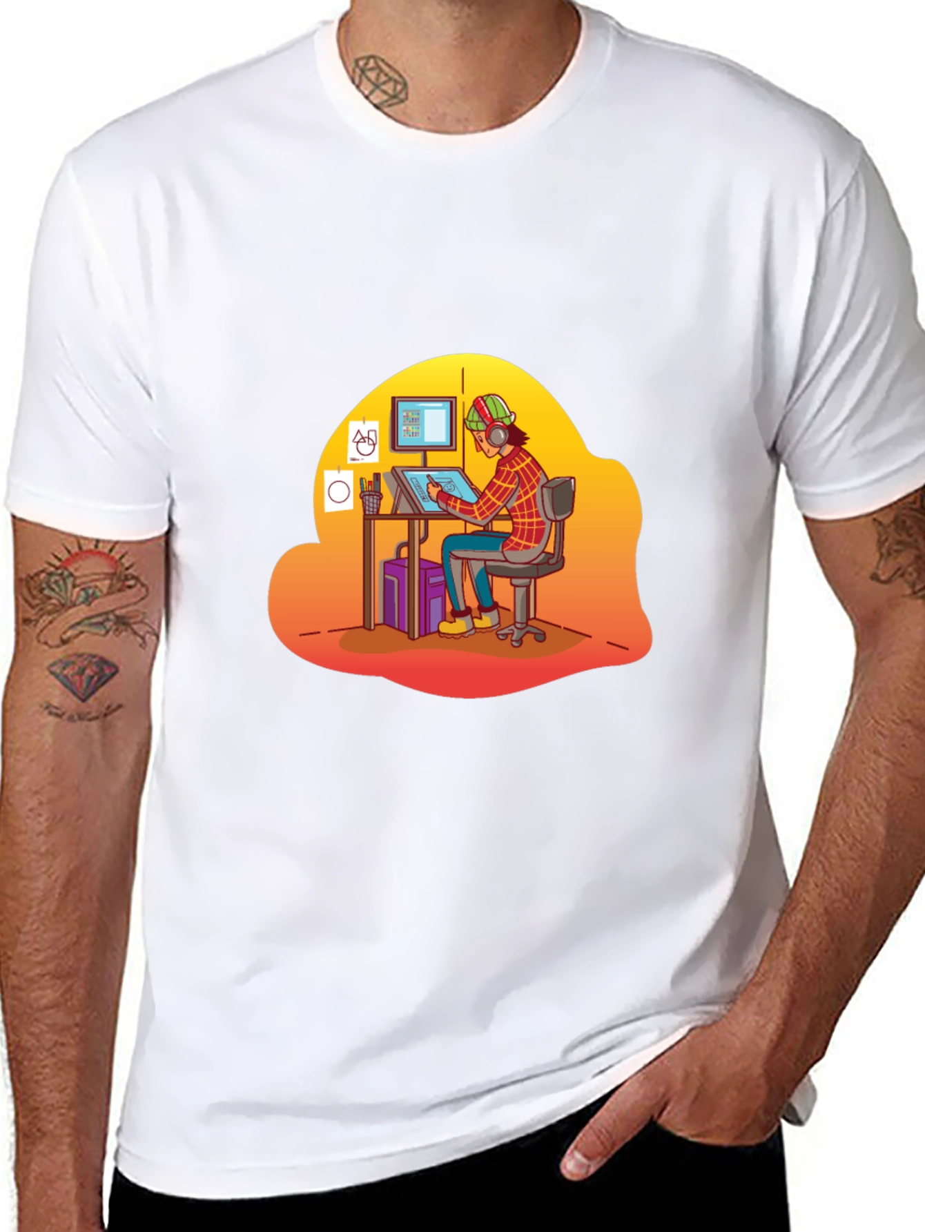 Cartoon Artist Graphic Tee