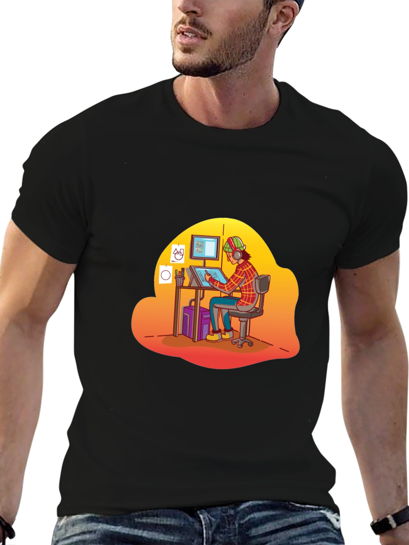 Cartoon Artist Graphic Tee