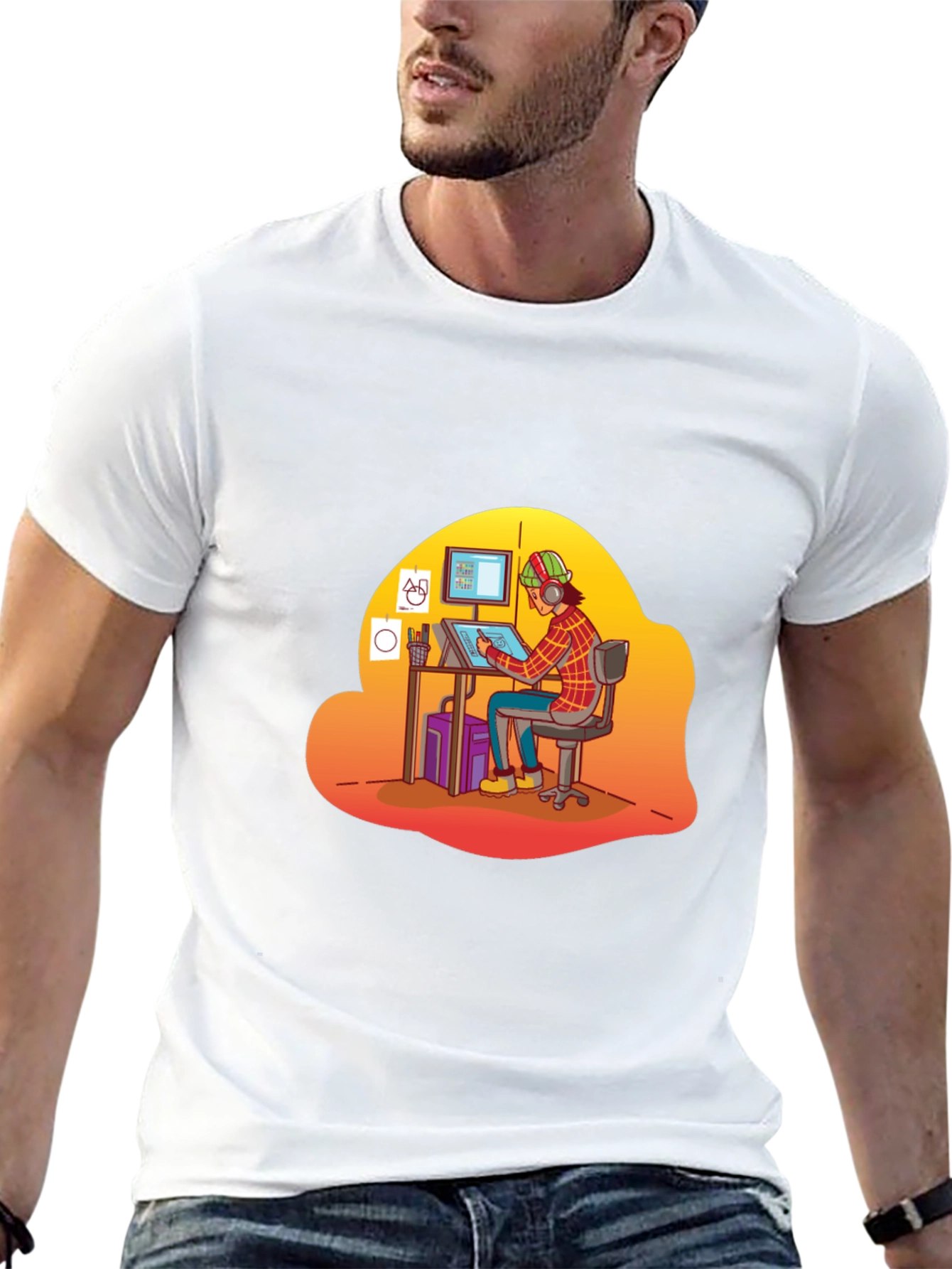Cartoon Artist Graphic Tee