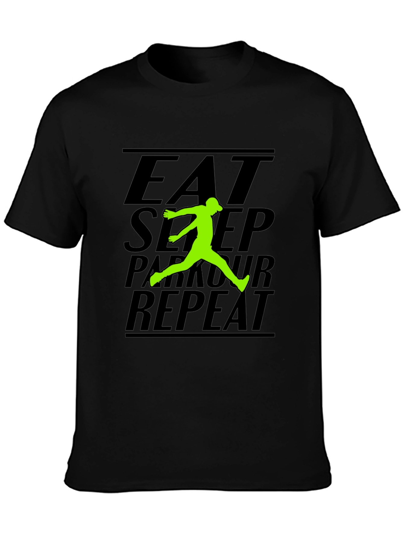 Eat Sleep Parkour Repeat Black Graphic Tee