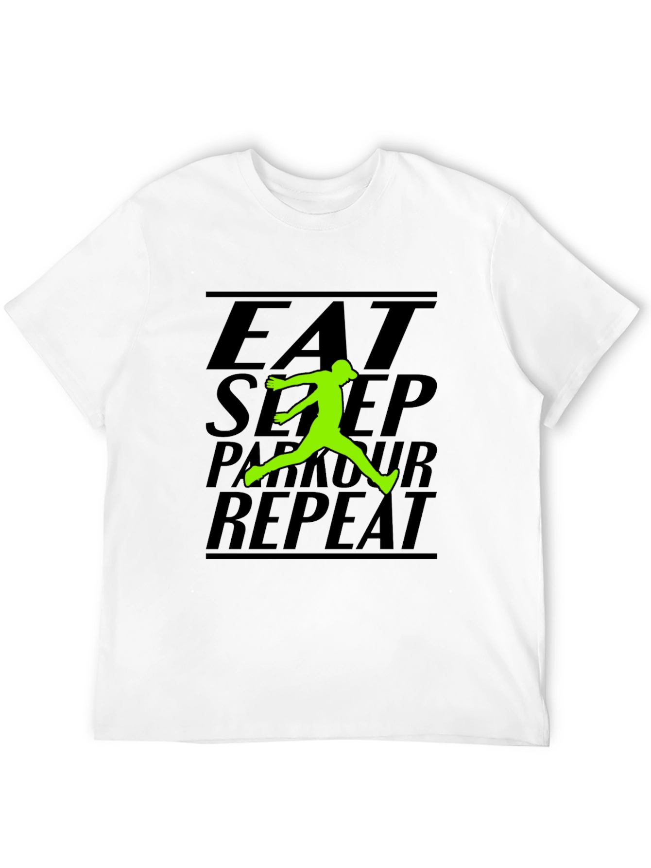Eat Sleep Parkour Repeat Black Graphic Tee