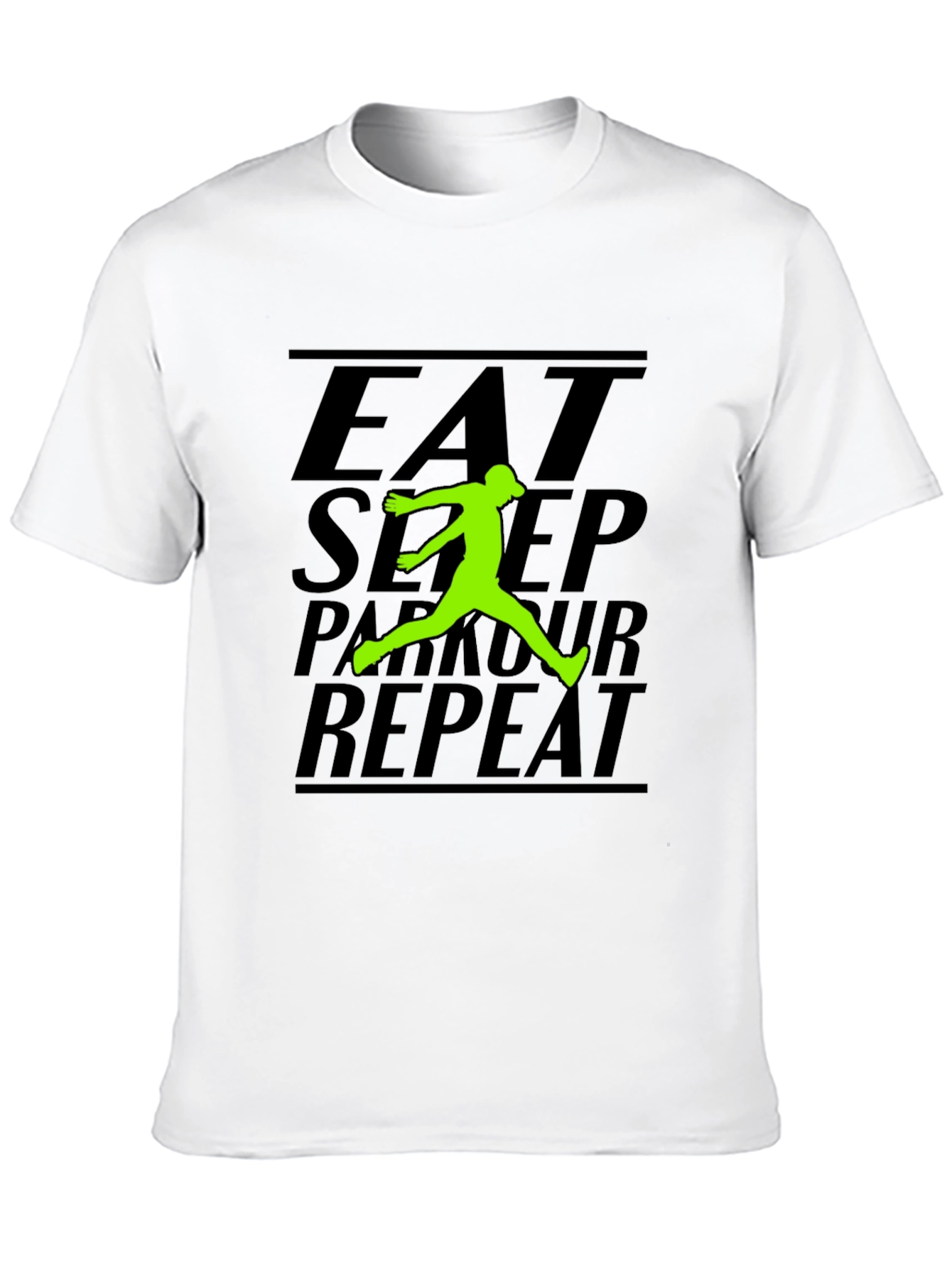 Eat Sleep Parkour Repeat Black Graphic Tee