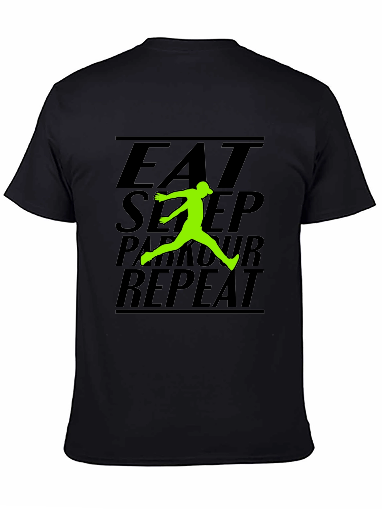 Eat Sleep Parkour Repeat Black Graphic Tee
