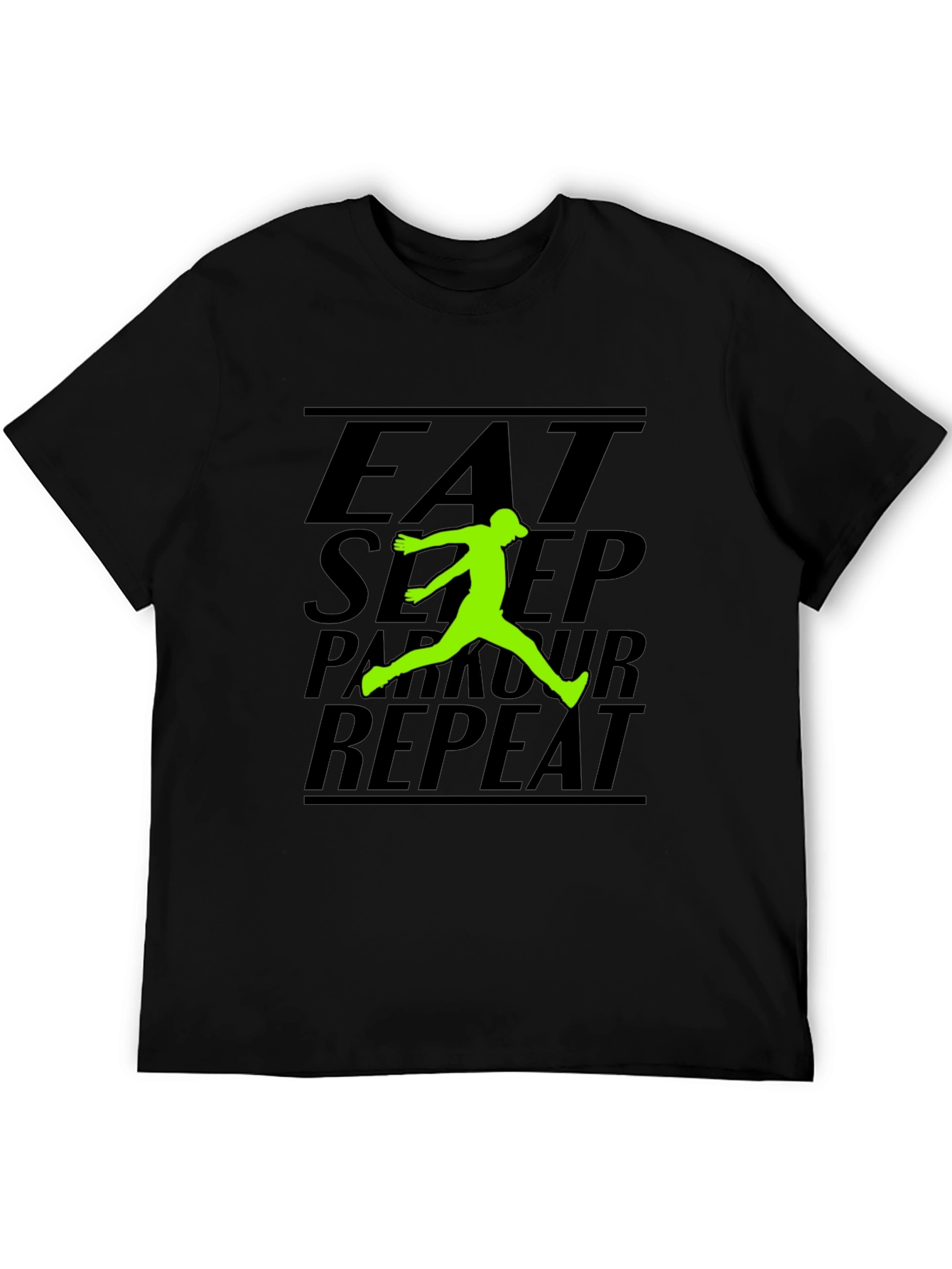 Eat Sleep Parkour Repeat Black Graphic Tee