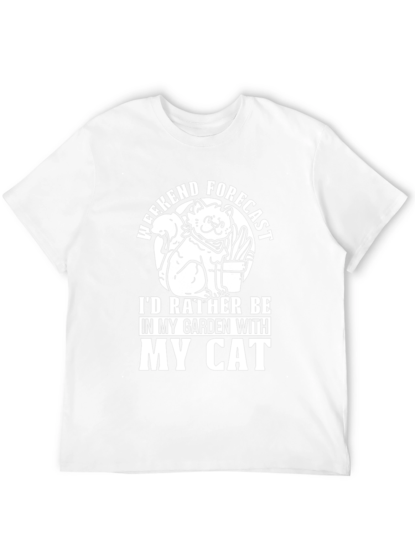 Cat Garden Weekend Forecast Black T-Shirt
