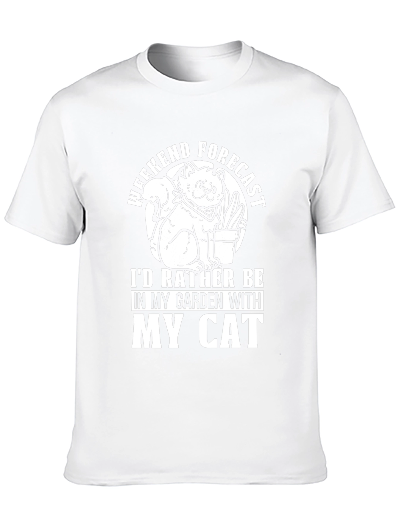 Cat Garden Weekend Forecast Black T-Shirt