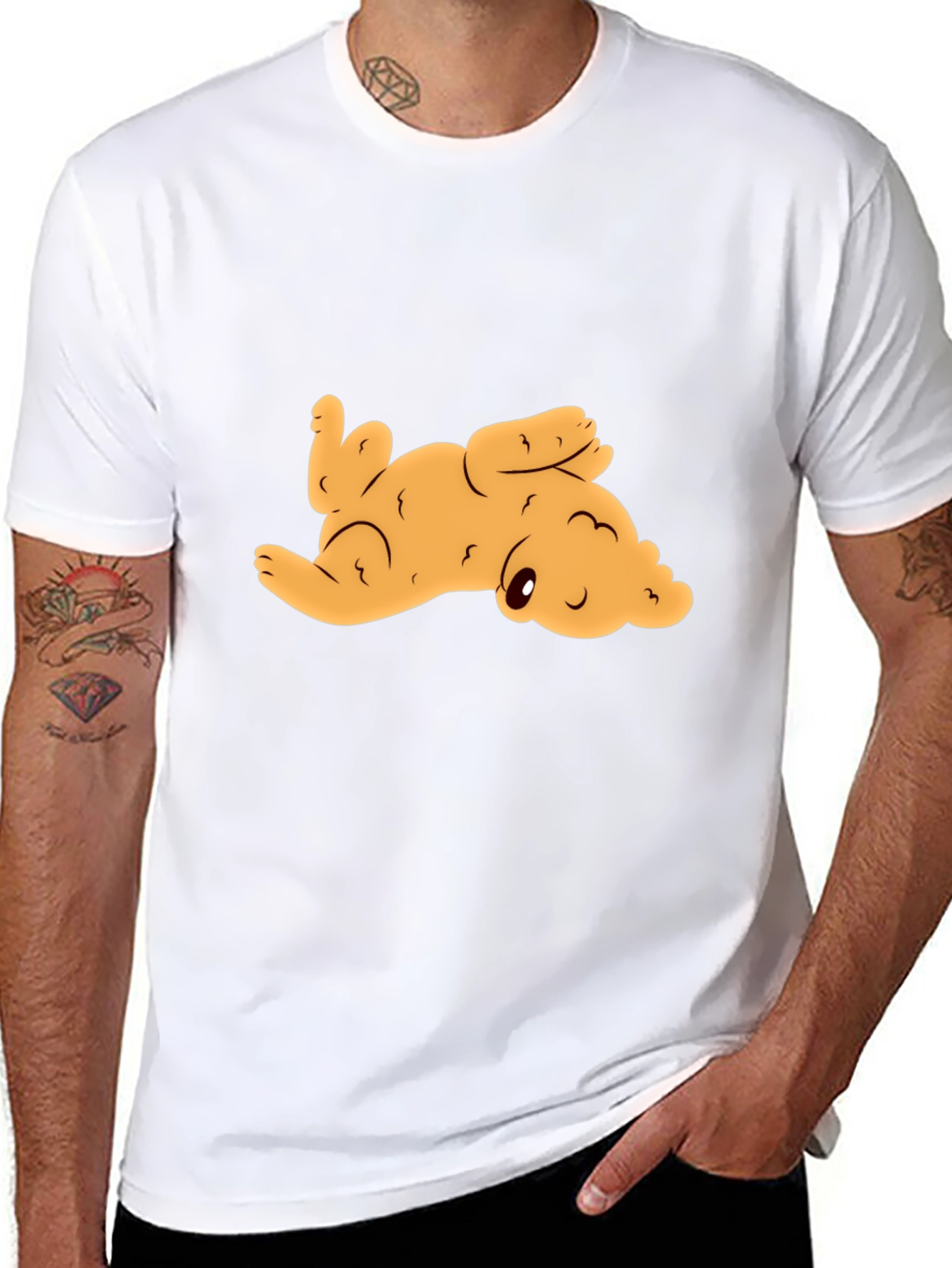 Cute Puppy Graphic Tee - Black
