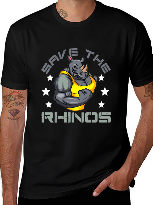 Save The Rhinos Graphic Print T-Shirt