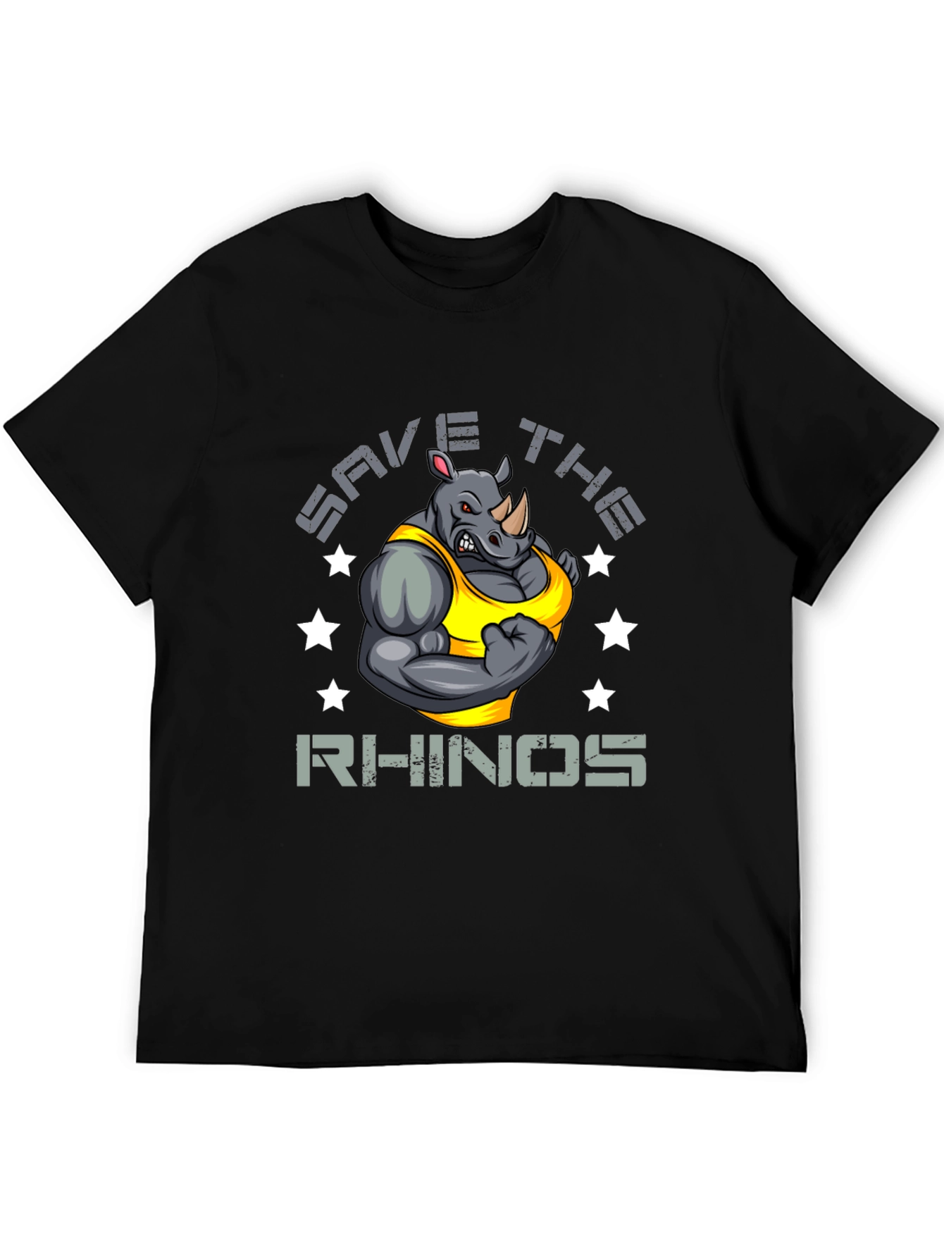 Save The Rhinos Graphic Print T-Shirt