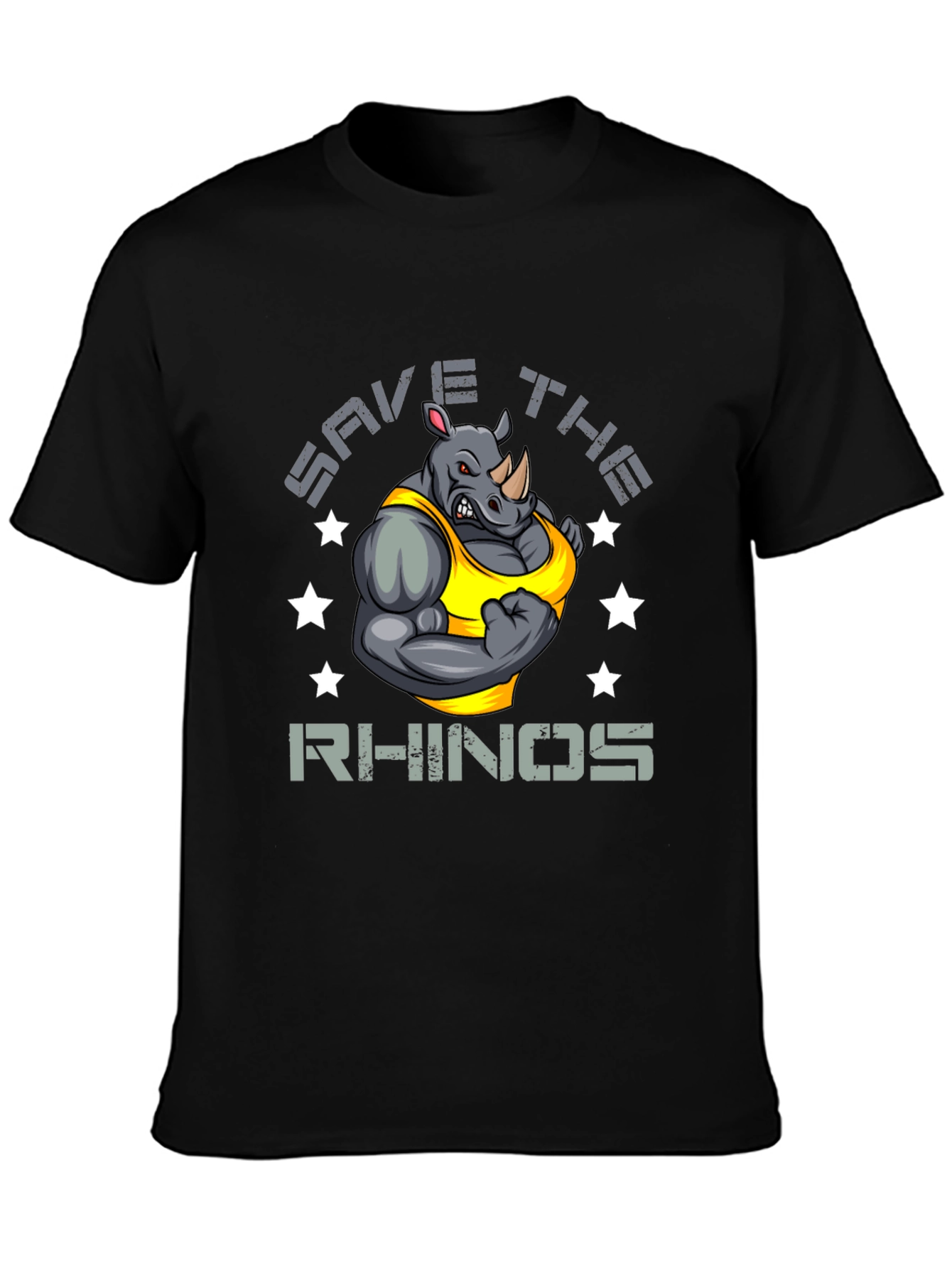 Save The Rhinos Graphic Print T-Shirt