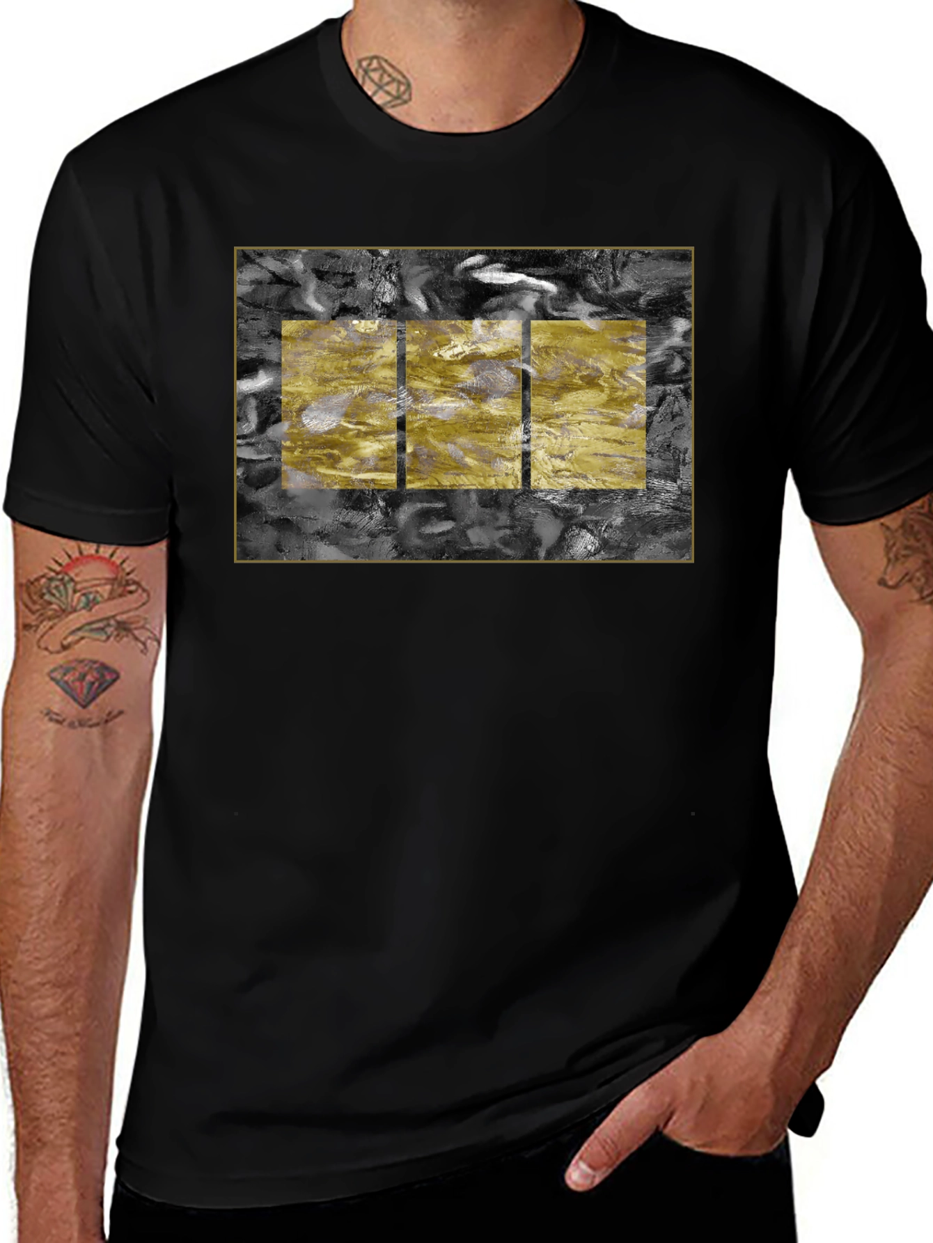 Abstract Art Tee - Black Cotton Blend