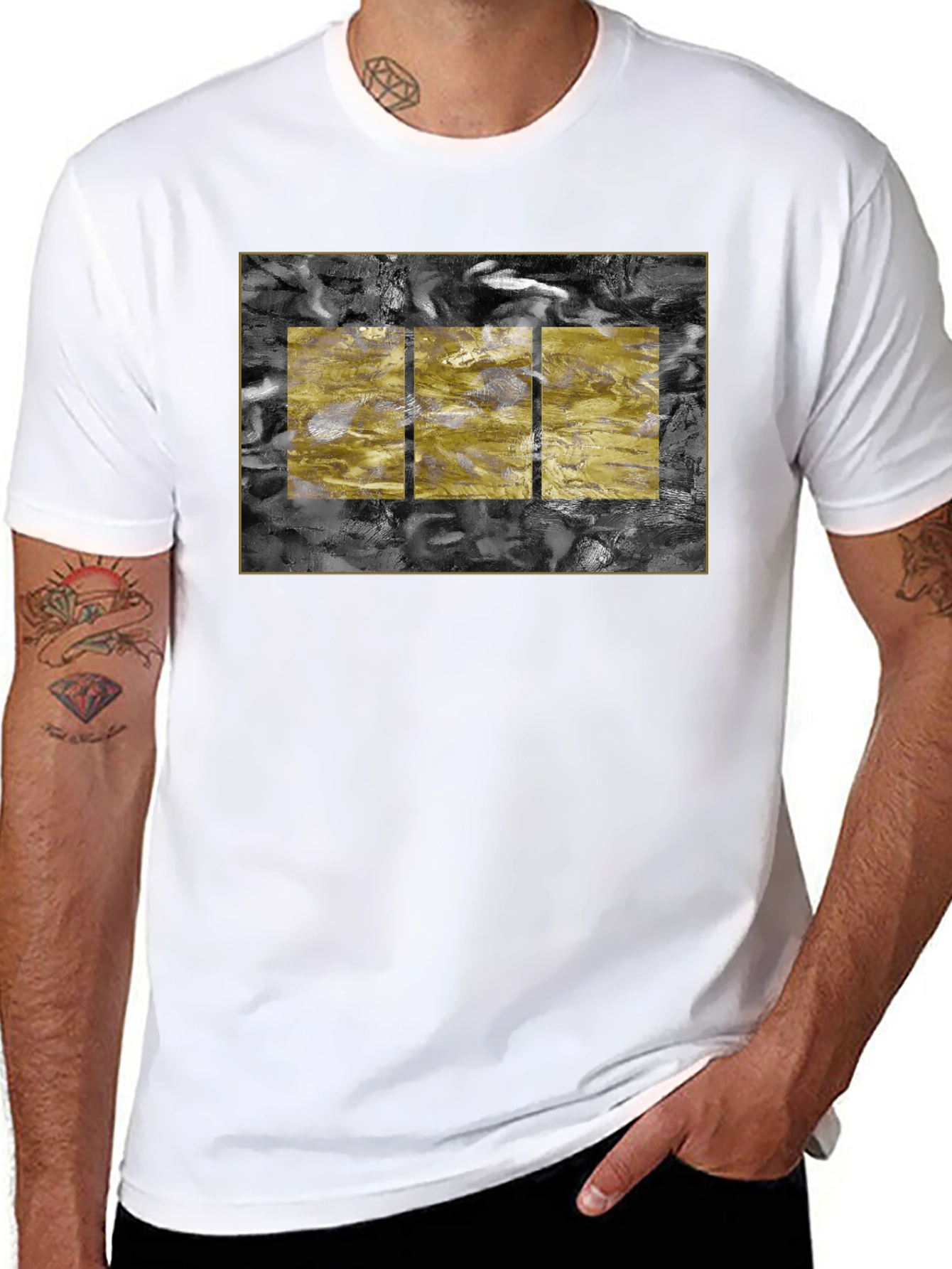 Abstract Art Tee - Black Cotton Blend
