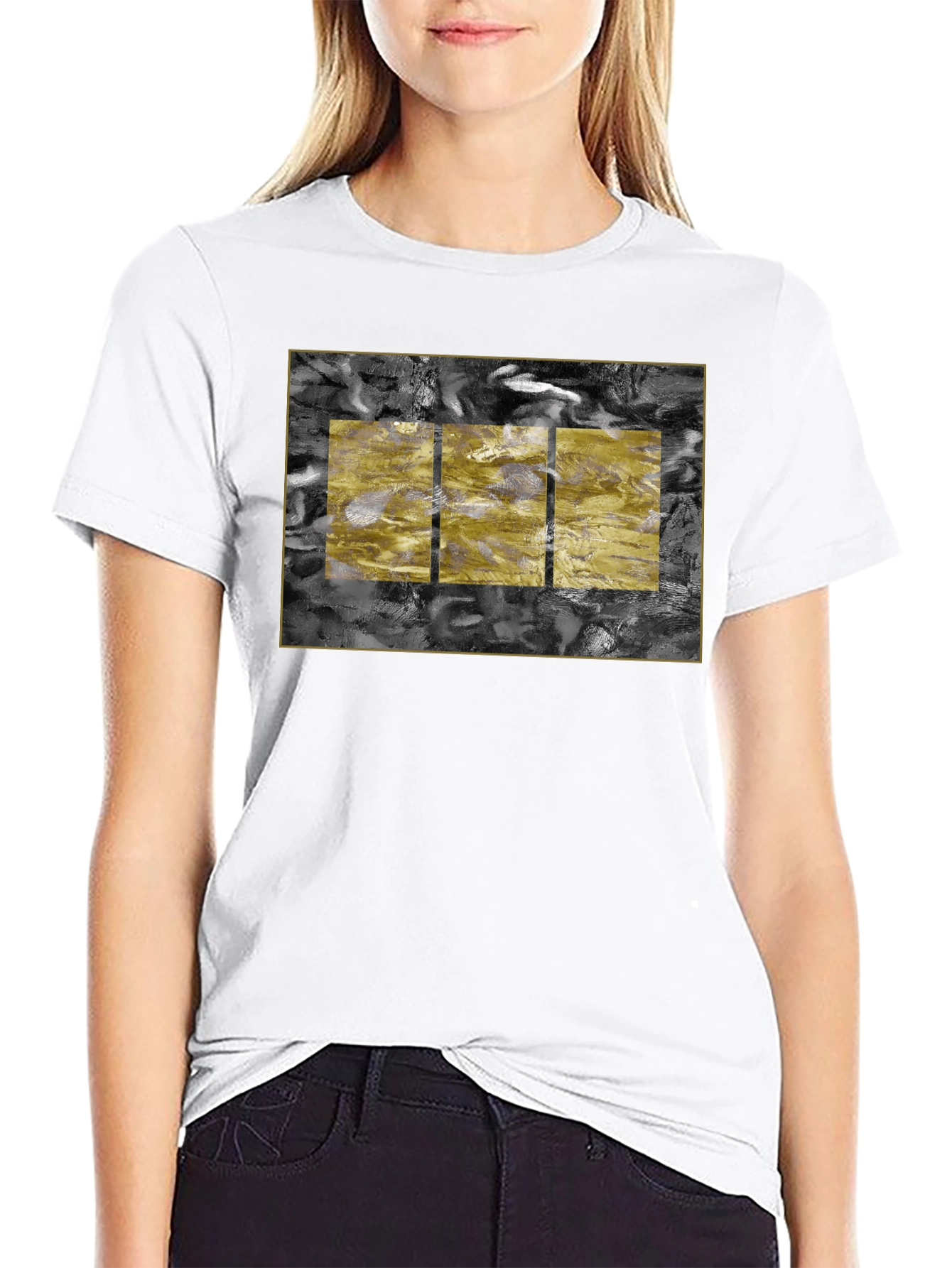 Abstract Art Tee - Black Cotton Blend