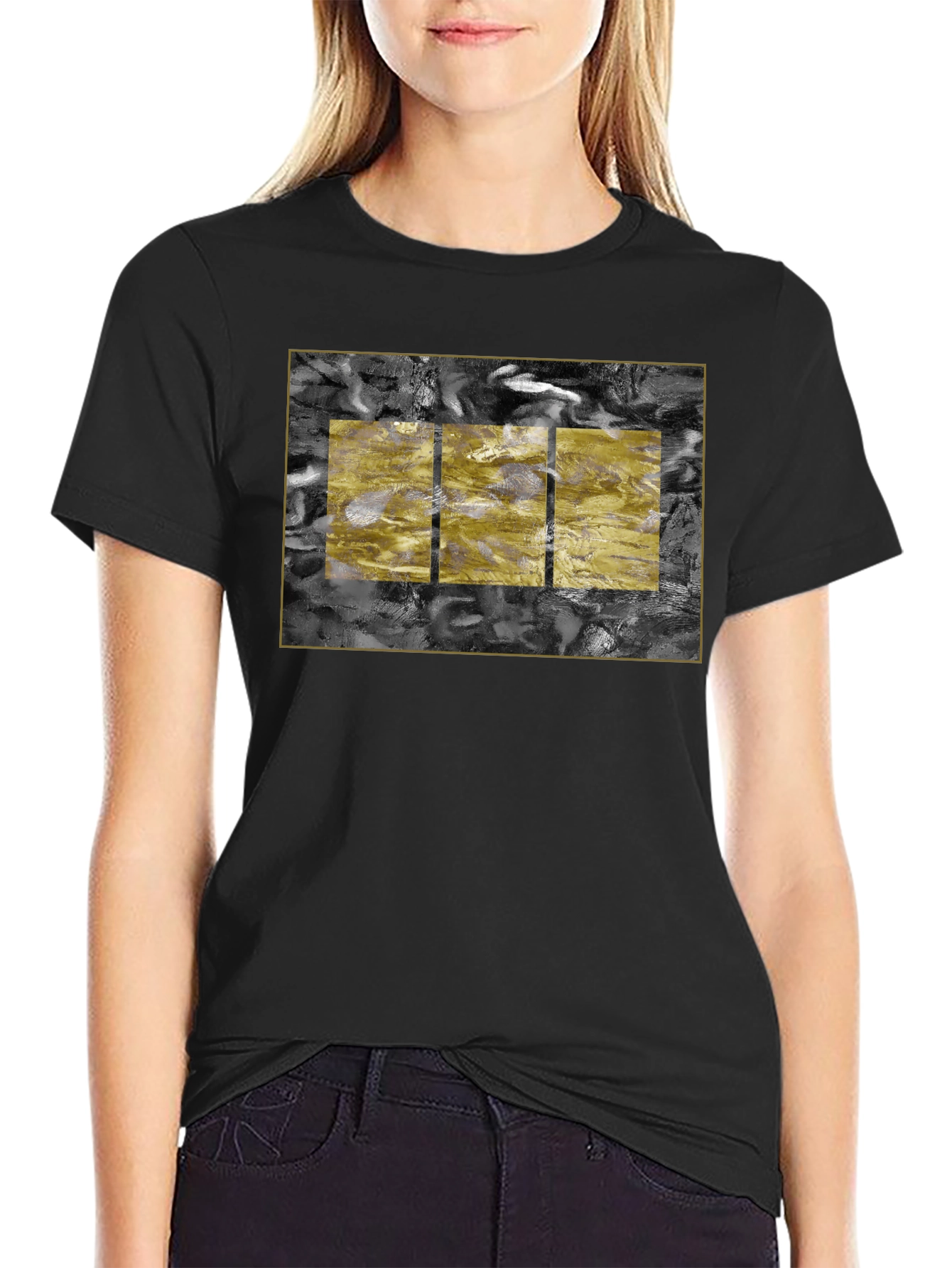 Abstract Art Tee - Black Cotton Blend