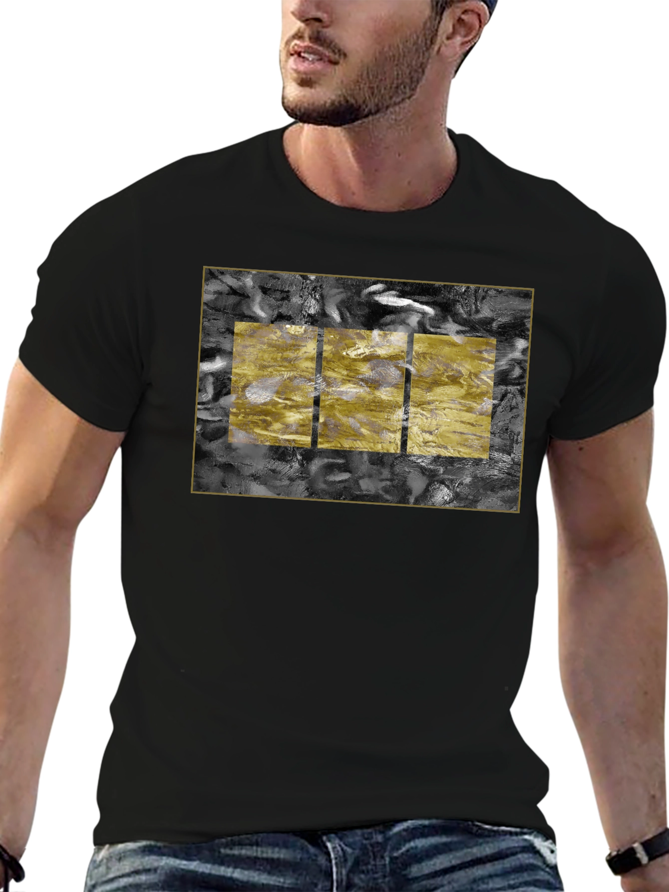 Abstract Art Tee - Black Cotton Blend