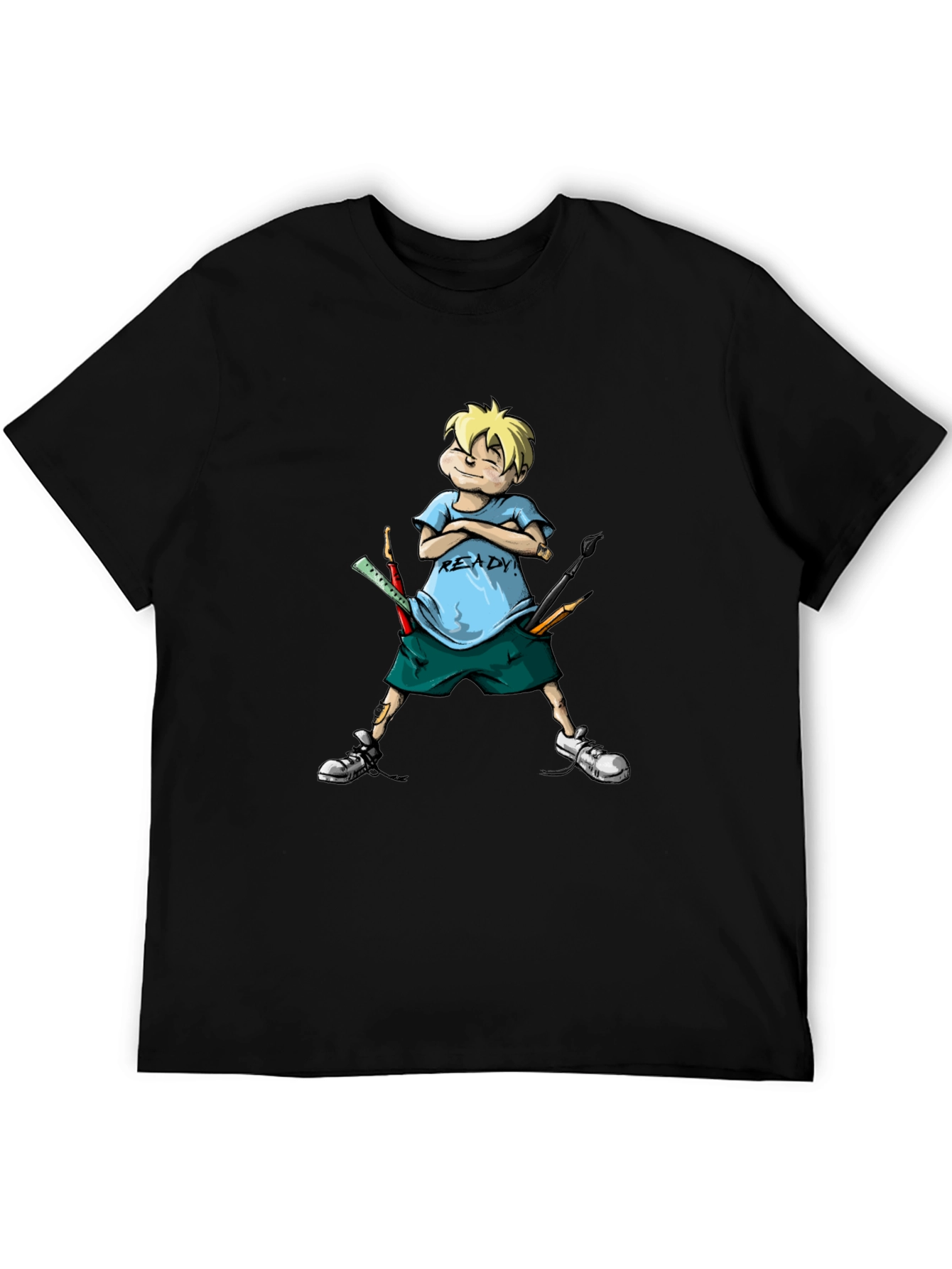 Cartoon Boy Ready T-Shirt